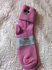 Vintage Minnie Mouse Pink Fold Over Crew Socks Disney Hoisery Collection Rare
