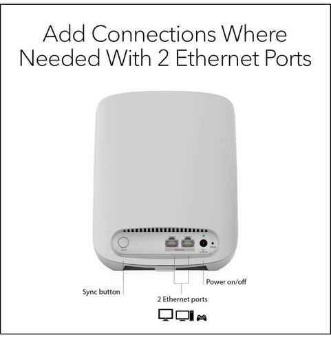 Netgear Orbi RBS350 WiFi 6 Mesh Satellite - Dual-Band, Works with RBK653 No Box - Afbeelding 6 van 9
