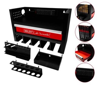 Welzh Werkzeug Elektrowerkzeug Aufbewahrungsregal mit Schublade und 230V / USB Power Points
