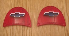 1957 CHEVY TAIL LAMP TAIL LIGHT LENS BOWTIE BLUE DOT new pair ** USA MADE **