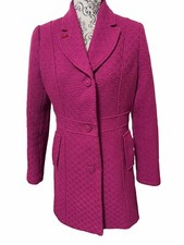 Ness Tweed Women’s Size U.s. 12 Wool Blend Magenta Coat Fully Lined New