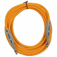 SEISMIC AUDIO - Orange 1/4" TS 10' Patch Cable - Effects - Guitar - Instrument