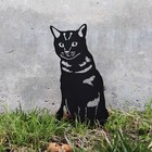 Shorthair Tabby Black Metal Cat Silhouette