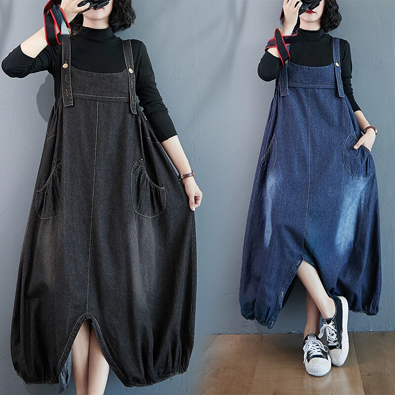 Womens baggy denim dungarees uk cheap