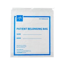 Drawstring Patient Belonging Bags 18" x 20", Clear, Case