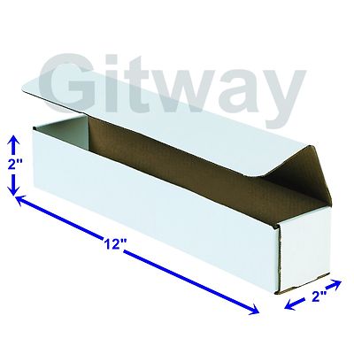 50-12x2x2 White Corrugated Carton Cardboard Packaging Shipping Mailing Box Boxes