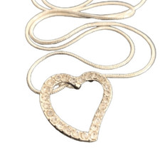 Open Heart Pendant Necklace Crystal Rhinestone Friend Birthday Silver Gift NEW