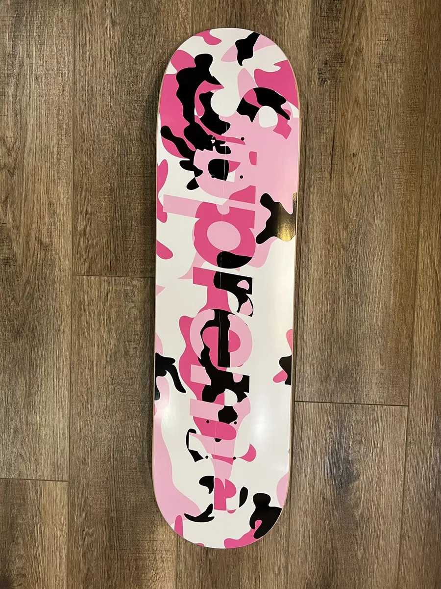 Supreme Camo Logo Skateboard Pink