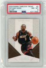 2009 Panini Timeless Treasures Basketball #5 Dwyane Wade Silver #15/25 PSA 8
