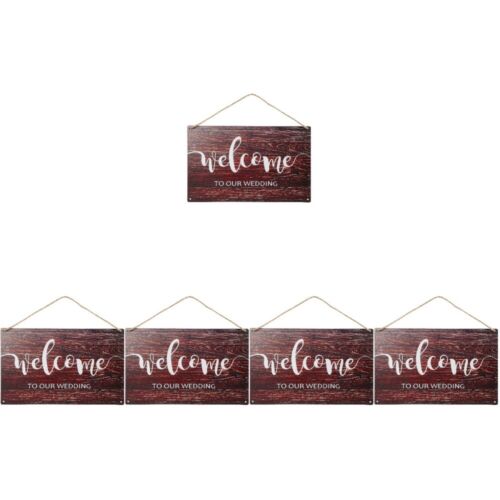  5pcs Wedding Welcome Sign Welcome To Our Wedding Sign Wood Welcome Sign For - Afbeelding 1 van 12