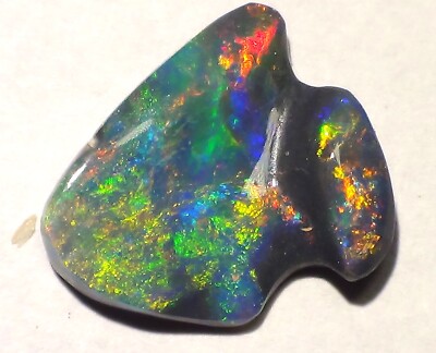 2,5ct. GEM BLACK OPAL BRILLIANT ELECTRIC ROT-GOLD-GRÜN  Video FLASHFIRE-OPALS