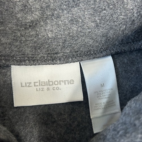 Liz Claiborne Size M Womens Gray Fleece Zip Vest Pockets Casual Outdoors NEW - Picture 5 of 8