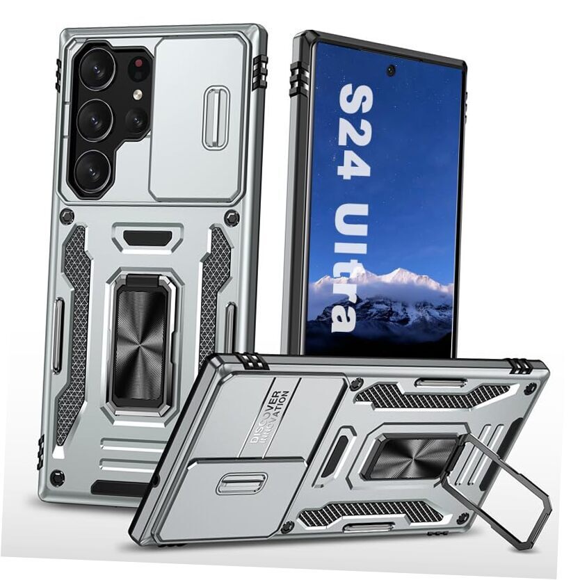 for Samsung Galaxy S24 Ultra Case Heavy Duty Shockproof Dropproof S24 Silver