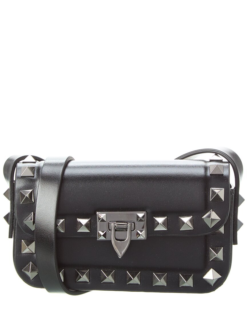 Valentino Rockstud Мини-кожаная сумка через плечо женская черная