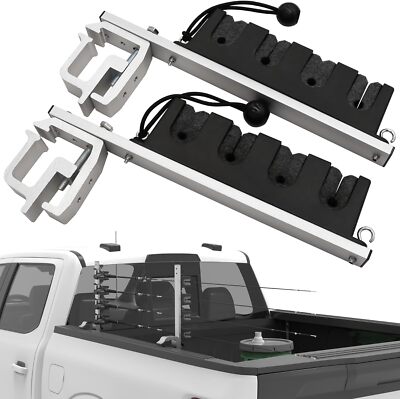 ebay clamp on fishing rod holders 2PCS Aluminum Clamp on Fishing Rod Holder for Truck Bed or Boat Pickup  Truck Bed