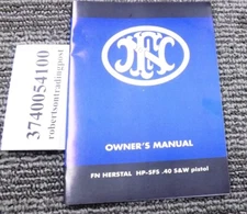 FNH 2002 Owners Instruction Manual Browning Hi-Power .40 3740054100 New Unissued