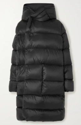 Rick Owens hooded quilted shell down coat sz IT 46