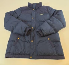LL Bean Men’s Mountain Classic Down Parka Hooded Jacket Blue Medium