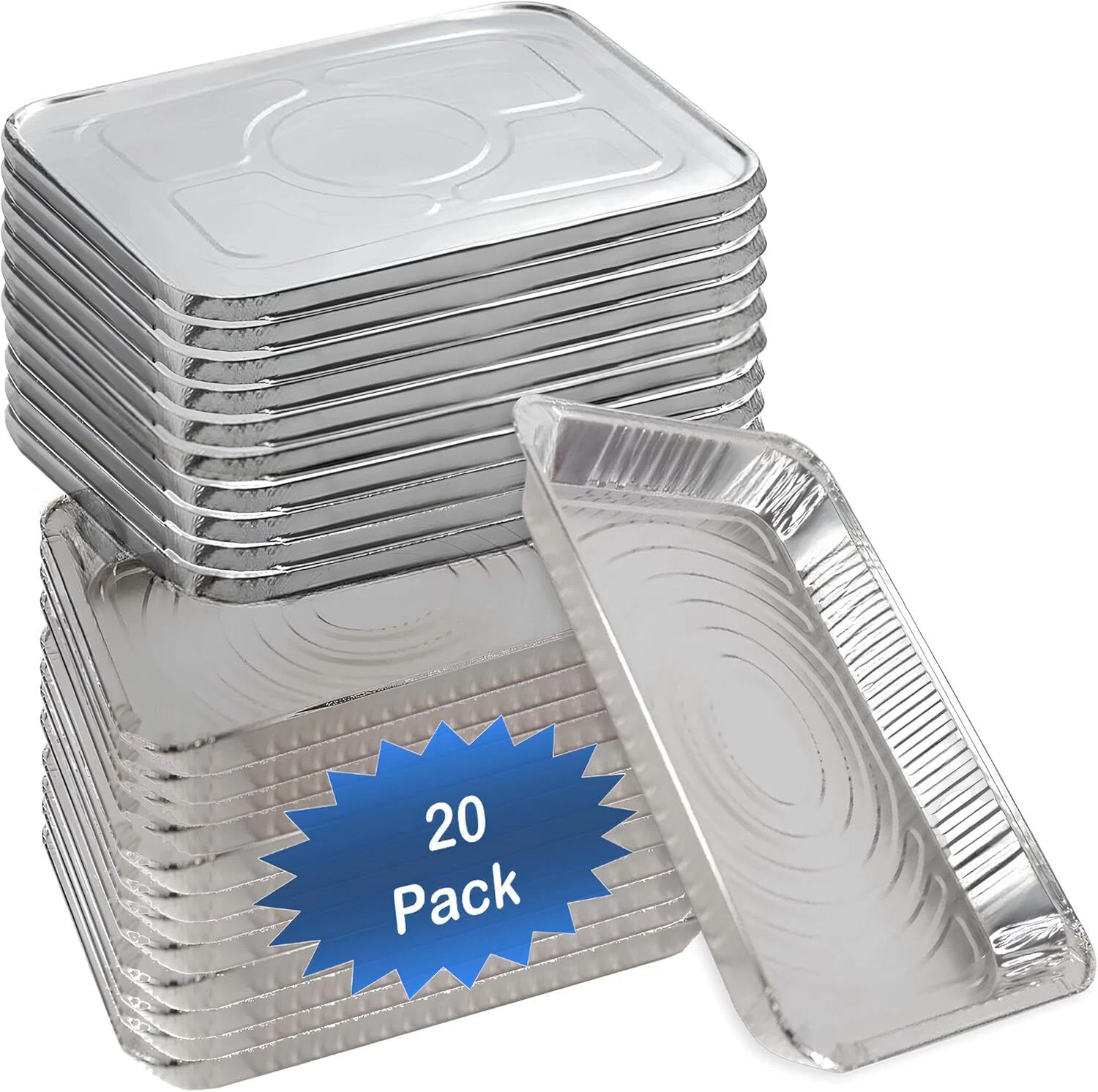 20-Pack Half Size Pans with Lids for Meal Baking, Serving 12.5"L X 10"W X 2.5"D