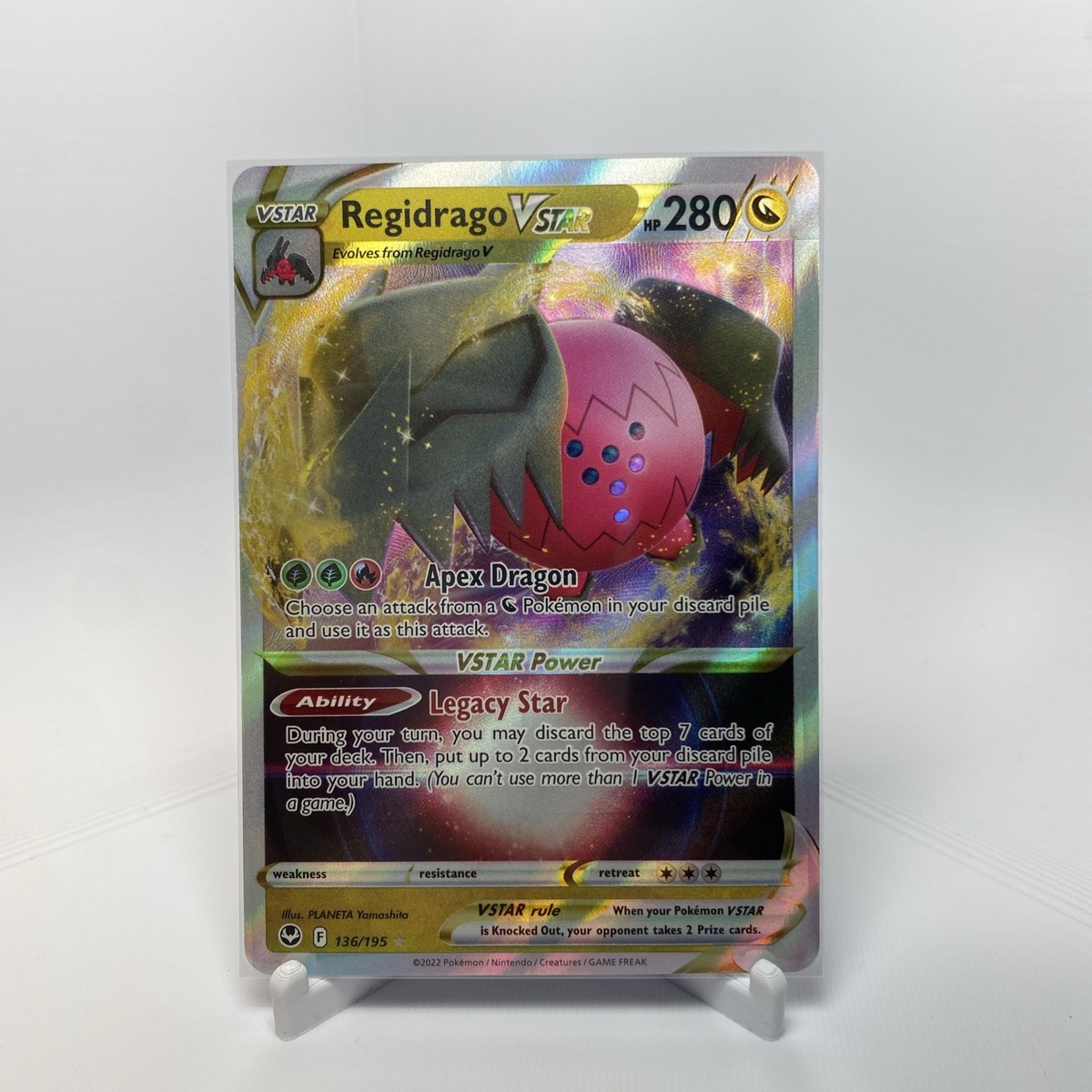 most valuable vstar pokemon cards REGIDRAGO VSTAR 136/195 HOLO RARE VSTAR SILVER TEMPEST POKEMON NM/M
