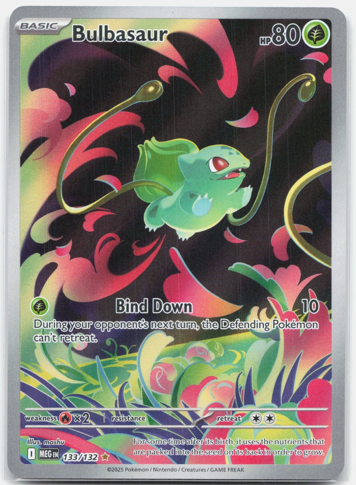 Bulbasaur Illustration Rare ME01: Mega Evolution MEG Grass Holo 133/132 2025 NM