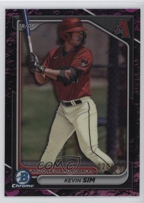 2024 Bowman Chrome Prospects Fuchsia Lunar Refractor /199 Kevin Sim #BCP-34 1r05