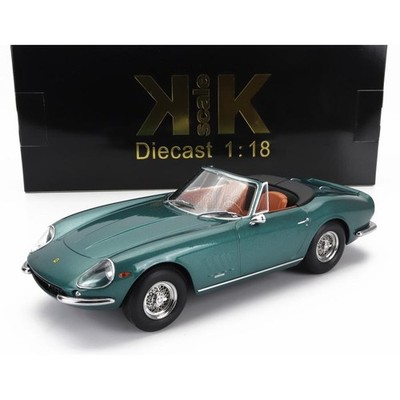 Ferrari Mini Car 1/18 275 GTB/4 KK-SCALE NART SPIDER 1967 GREEN MET KKDC180237