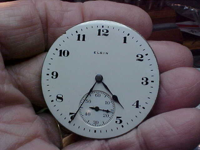 ELGIN 15J 16 SIZE POCKET WATCH MOVEMENT AS FOR PARTS PRETTY GOOD DIAL/HANDS