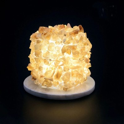 Handmade Agate Slice Lamp Natural Stone Crystal Night Light
