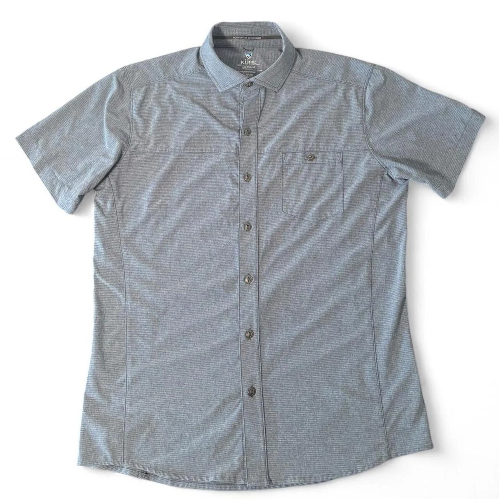 Kuhl Men's Blue Grey button up hiking shirt medium
