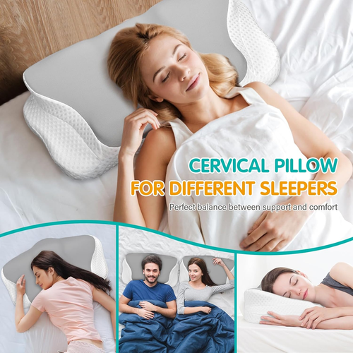 Cervicale Ergonomico Cuscino Memory Foam per Dormire, Cuscino Memory Foam per Su - Foto 6 di 12