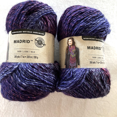 2 Skeins Loops & Threads Madrid Yarn color Merlot 7oz each Bulky 5 crochet knit
