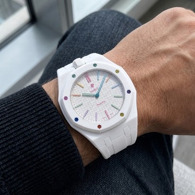 Uhrenarmband Für AP Royal Pop x Swatch Weiß. Versand aus Deutschland