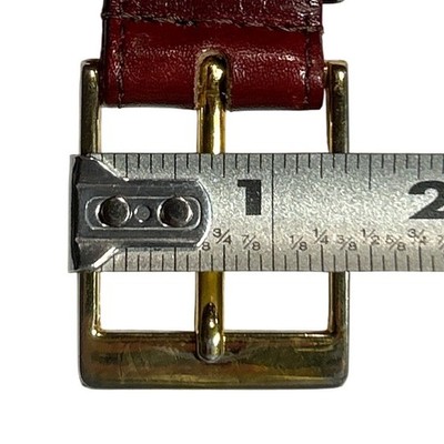Vintage YSL Yves Saint Laurent Leather Belt Red Wine Gold 