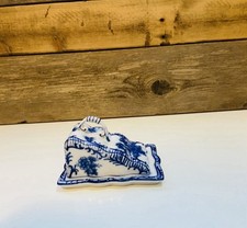Vintage Blue Flow Style Butter Dish Victorian CottageCore English Country