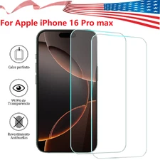 2PCS For Apple iPhone 16 Pro Max Tempered Glass Screen Protector Film Cover