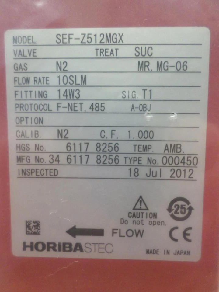Horiba STEC SEF-Z512MGX Gas N2 10 SLM Mass Flow Controller - Image 2 of 4