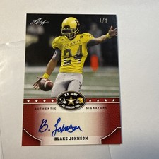 2015 Leaf US Army Bowl All-American Blake Johnson #1/1 AUTO Autograph RC Ba-bj1