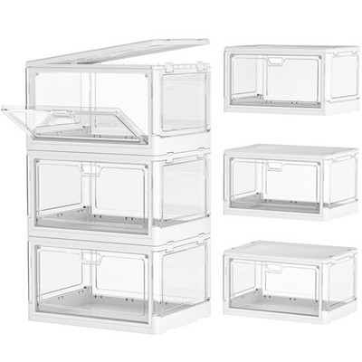 Kmiectse 3 Tier Folding Storage Bins with Lids Multi Purpose Organizer 15L 11...