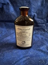 Vintage 4oz Cheracol Medicine Bottle with Cork The Upjohn Company