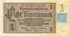 1 Rentenmark 30.1.1937 Kupon SBZ-1 Sowj. Besatzungszone DDR Kuponausgabe 1948