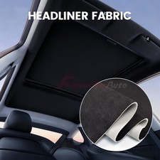 Black Suede Headliner Fabric Foam Backed Car Roof Liner Upholstery 144" x 60"