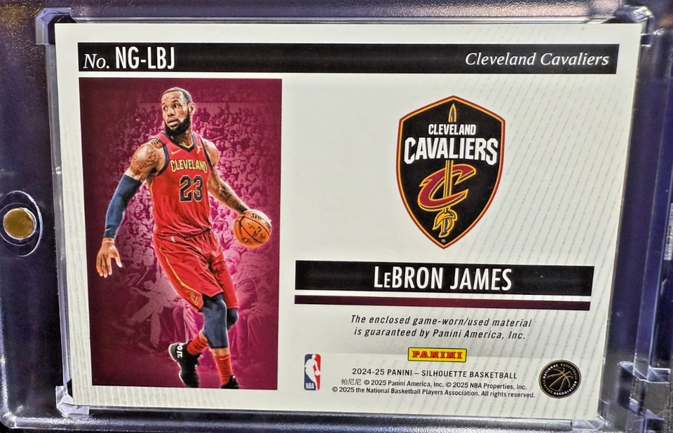 (Cartão de erro 1/1) LeBron James Panini Silhouette Double Jersey Patch HOF SSP - Imagem 2 de 3