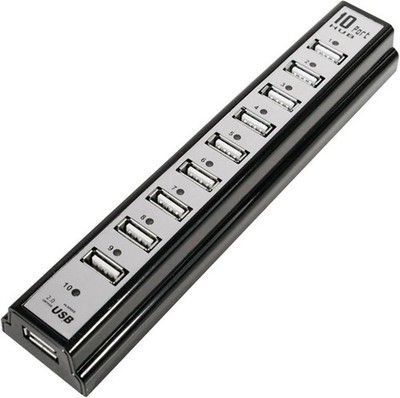 UA0096 - USB 2.0 Hub (10-Port) inkl. Netzteil und LED Aktivit?tsanzeige
