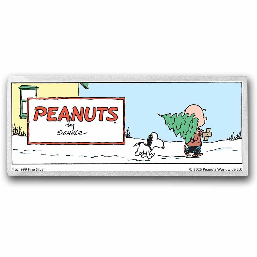 Peanuts® Snoopy & Charlie Brown Christmas Comic 4 oz Silver Bar | eBay