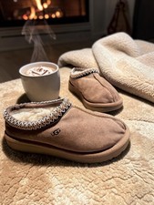 UGG Tasman II Women  s Size 6 Chestnut Suede Sheepskin Lined Slippers Comfort