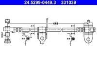 Bremsschlauch ATE 24.5299-0449.3 FüR Transit Ford Tourneo Bus F_E_ F_F_ F_G_ 16V