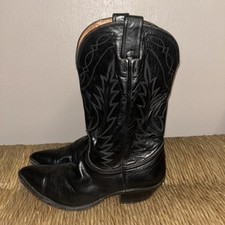 Nocona 7501 Black Deertan Leather Western Cowboy Boot Men's Size 10.5Made in USA