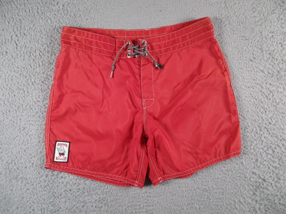 Birdwell Beach Britches Shorts Herren 34 rot MA3310 Badehose Button Fly