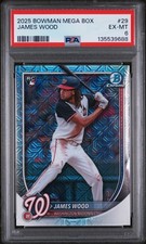 2025 Bowman Chrome Mega Box #29 James Wood RC Rookie Refractor PSA 6 